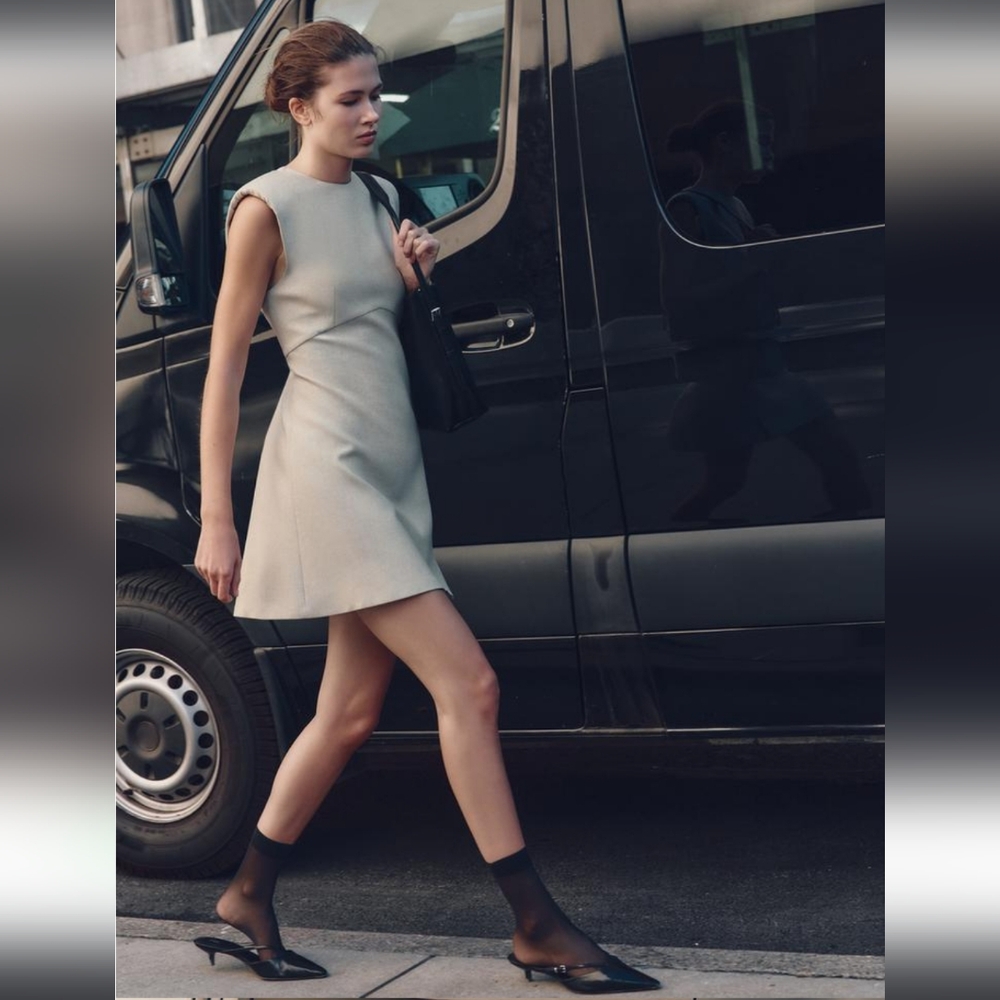 Zara SHIMMER EFFECT MINI DRESS